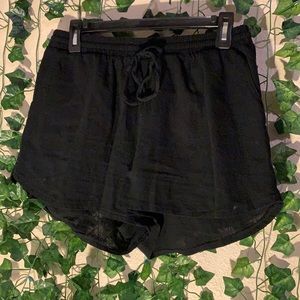 Cotton waistband black shorts 🌚
